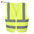 Yellow Hi Vis Reflective Workwear ANSI/ ISEA Standard High Visibility Safety Vest With Zipper